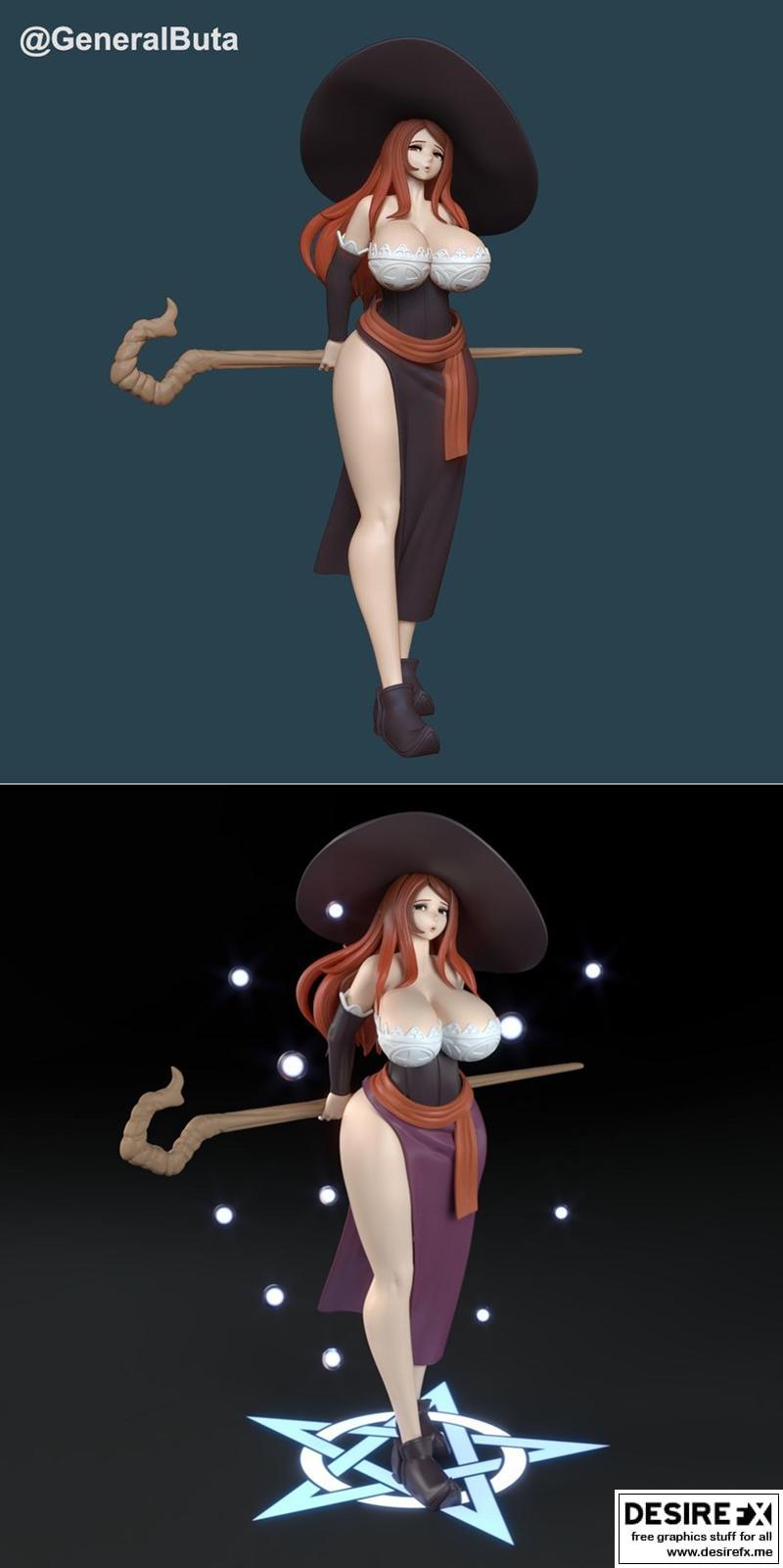 魔法少女 - 但丁 - 3D打印模型|Sorceress – General buta – 3D Print Model STL