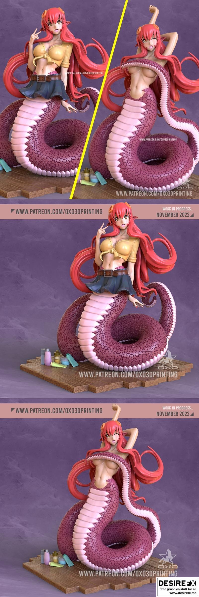 Miia – Monster Musume – 3D打印模型|Miia – Monster Musume – 3D Print Model STL