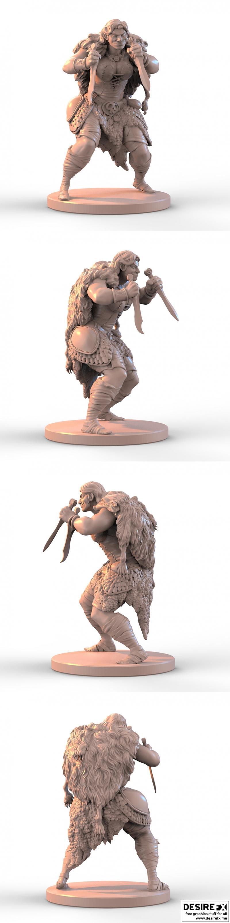Alexei Konev 3D打印模型：女盗贼角色造型|Alexei Konev – Robber Girl – 3D Print Model STL