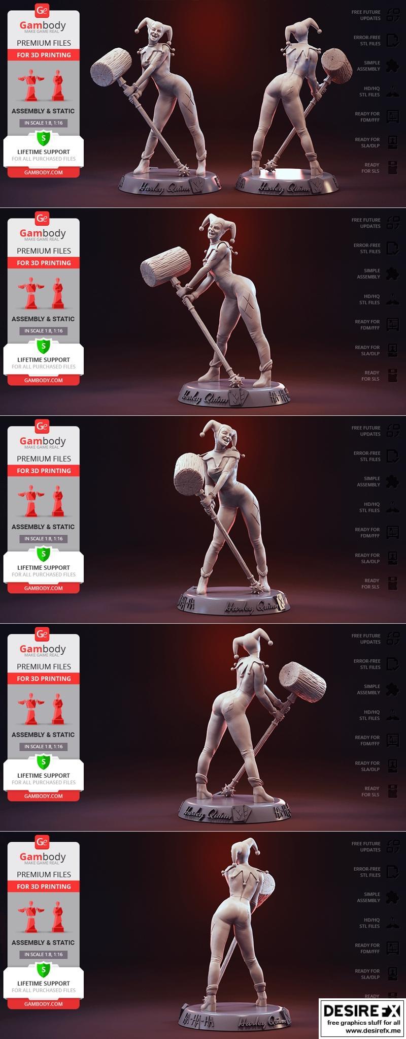 哈莉奎茵 3D打印模型|Harley Quinn (Gambody) – 3D Print Model STL