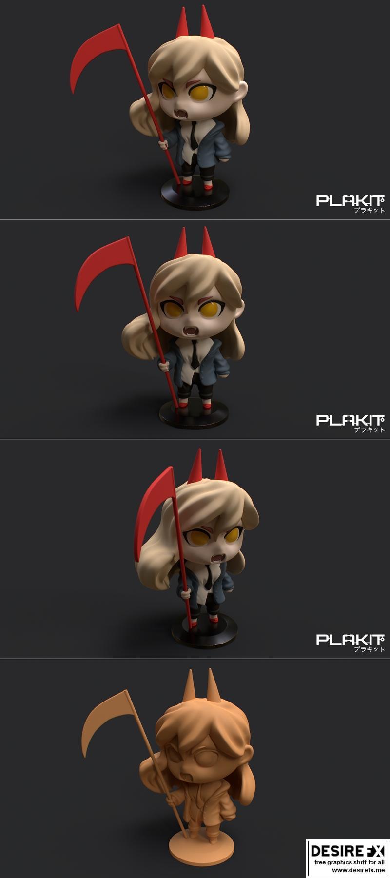 PlaKit – Chainsaw Man 3D打印模型：恶魔猎人角色立体造型|PlaKit – Chainsaw Man POWER – 3D Print Model STL