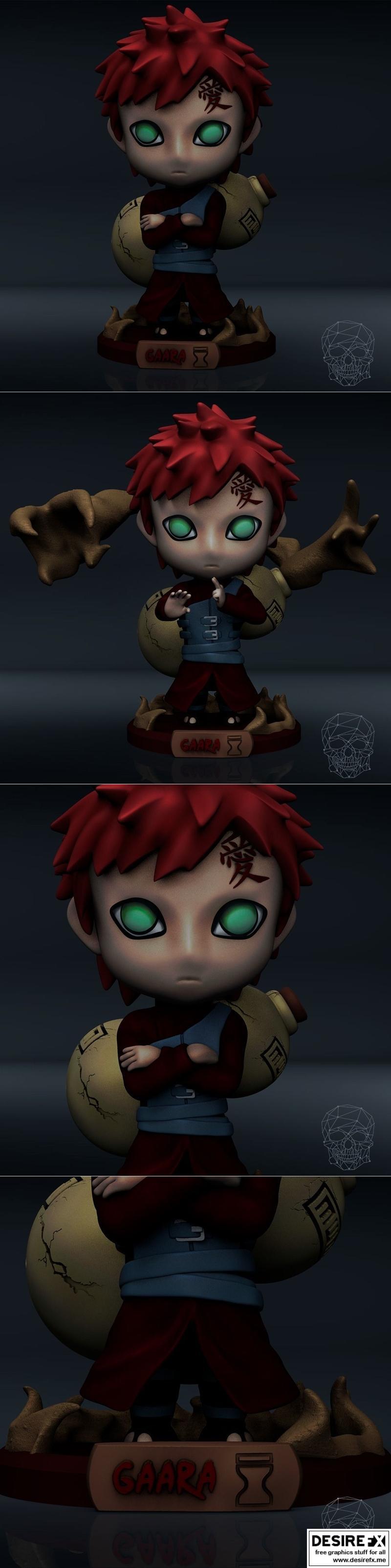 小破防卡卡西 Naruto 3D打印模型|Chibi Gaara Naruto – 3D Print Model STL
