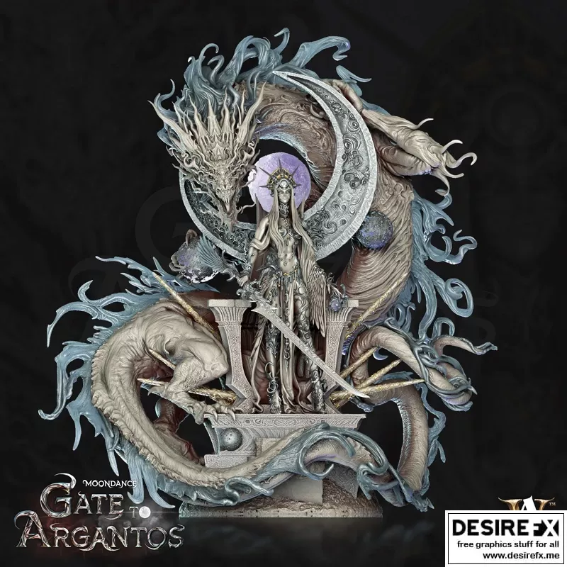 Celadren – 月之女神 – 3D打印模型|Celadren – Lady of the Moon – 3D Print Model STL