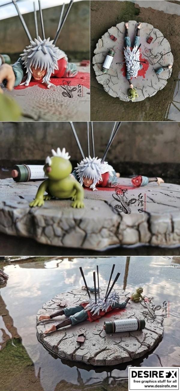 Naruto死亡场景3D打印模型|Jirayas Dead Scene Naruto – 3D Print Model STL