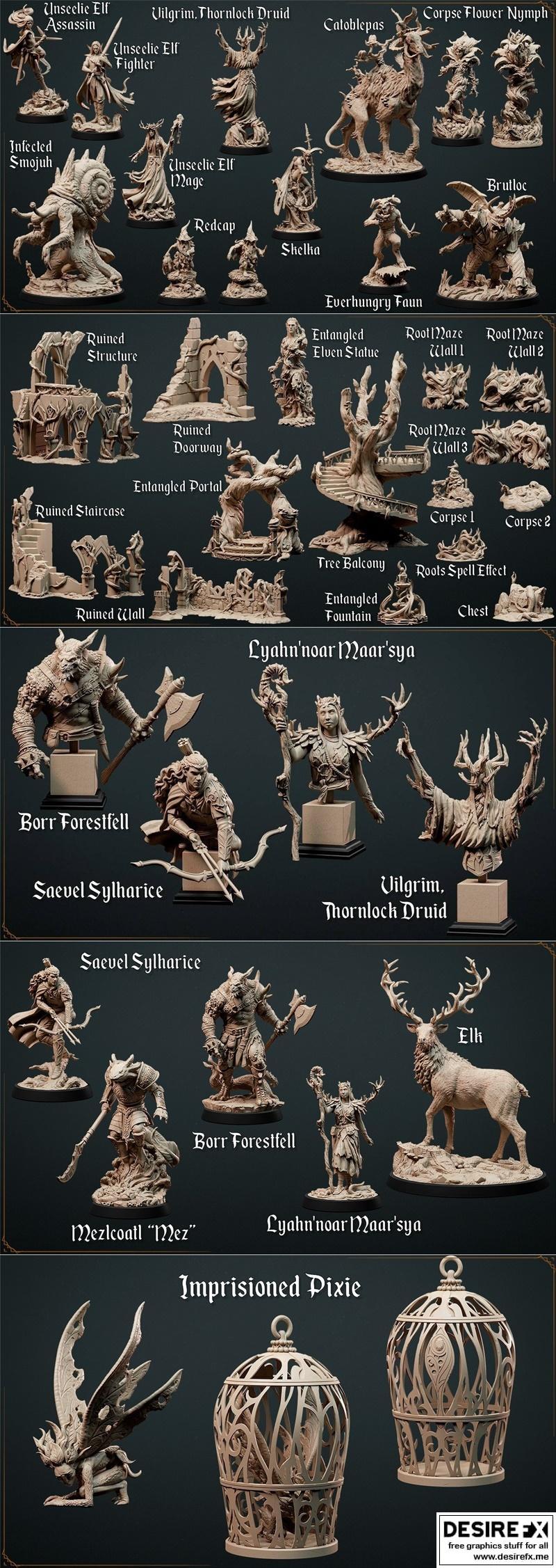 Loot Studios 3D打印模型：Tangleheart森林角色收藏（2022年）|Loot Studios Miniatuers – Tangleheart Forest November 2022 – 3D Print Model STL