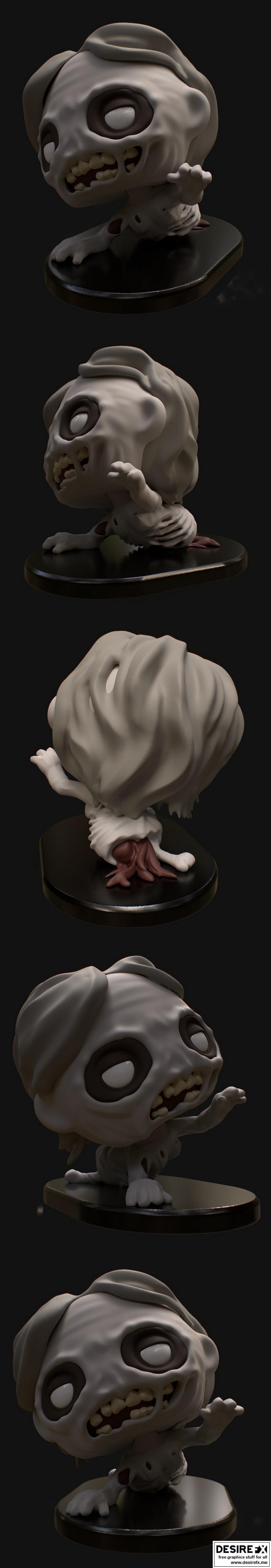 PlaKit 行走的死神——自行车女孩僵尸 3D打印模型|PlaKit Walking Dead – Bicycle Girl Zombie – 3D Print Model STL