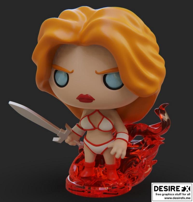 PlaKit黄金战斧 - 提瑞斯之焰 - 3D打印模型|PlaKit Golden Axe – Tyris Flare – 3D Print Model STL