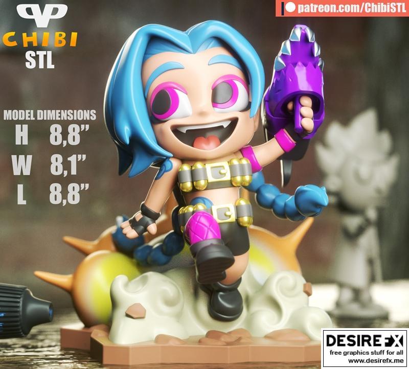 Jinx 3D打印模型|Jinx Chibi – 3D Print Model STL