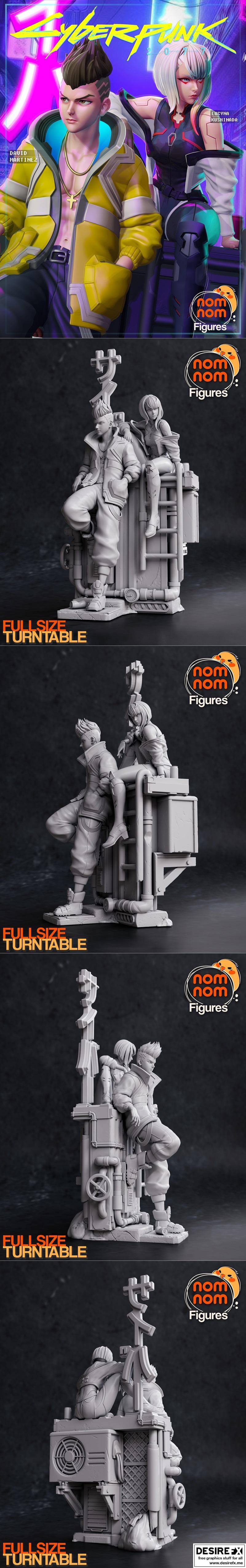 赛博朋克：Lucy与David 3D打印模型|Lucy x David from Cyberpunk Edgerunners – 3D Print Model STL