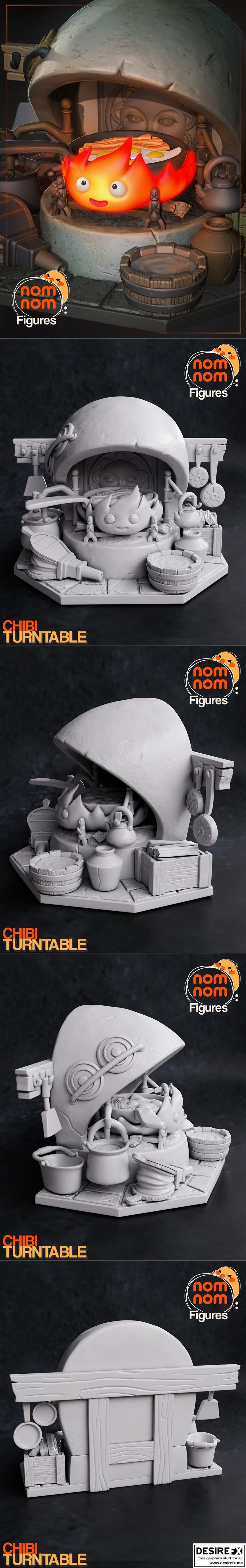 小恶魔城堡——哈尔的移动城堡 3D打印模型|Chibi Calcifer – Howl s moving castle – 3D Print Model STL