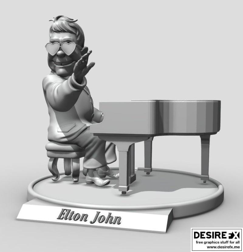 埃尔顿·约翰 3D打印模型 STL|Elton John – 3D Print Model STL
