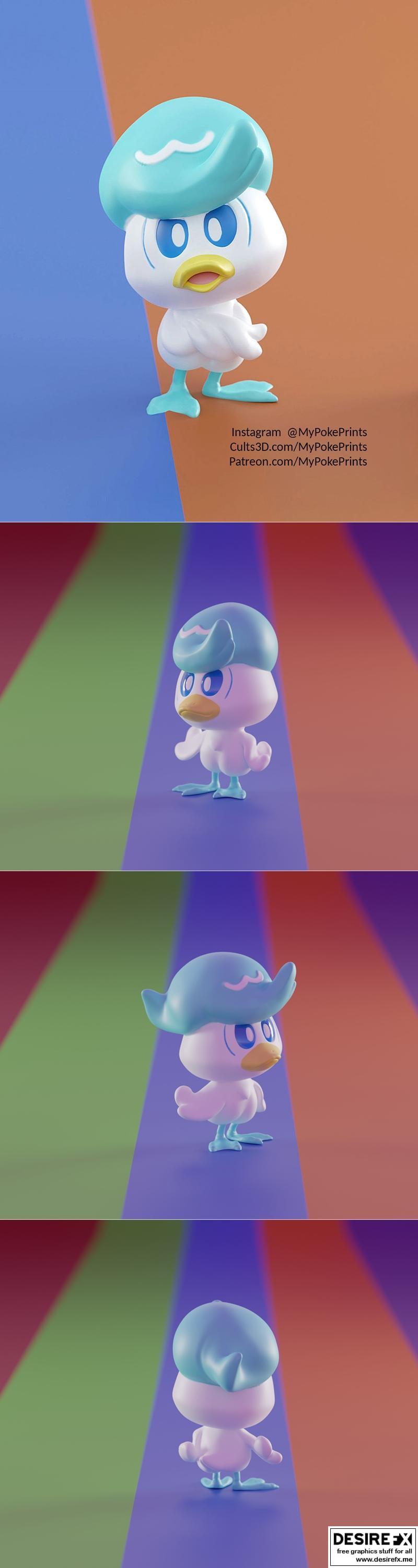 MyPokePrints-Quaxly 1-2-3D打印模型|MyPokePrints – Quaxly 1-2 – 3D Print Model STL