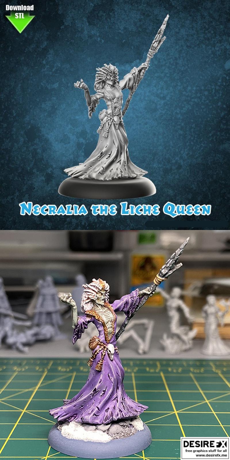 Necralia：亡灵女王 3D打印模型|Necralia the Liche Queen – 3D Print Model STL