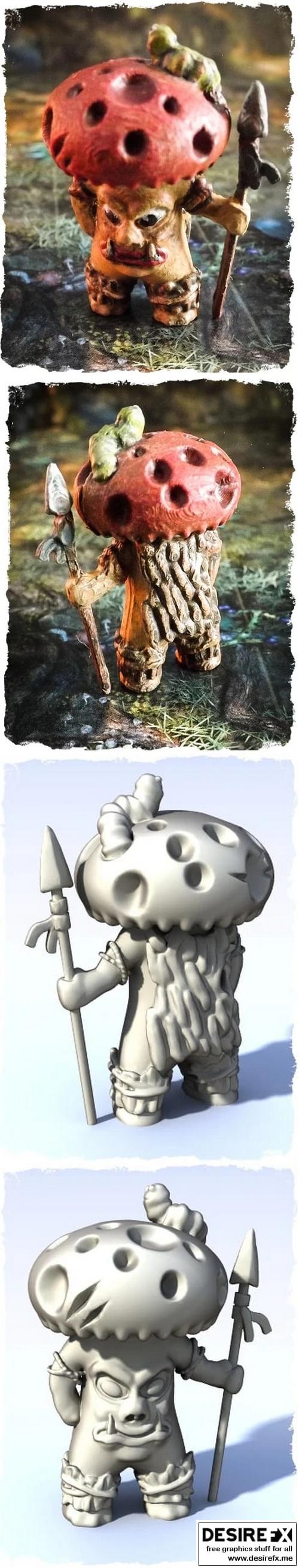 黑曜石游戏-部落蘑菇-3D打印模型|Black Scrolls Games – Tribal Shroom – 3D Print Model STL