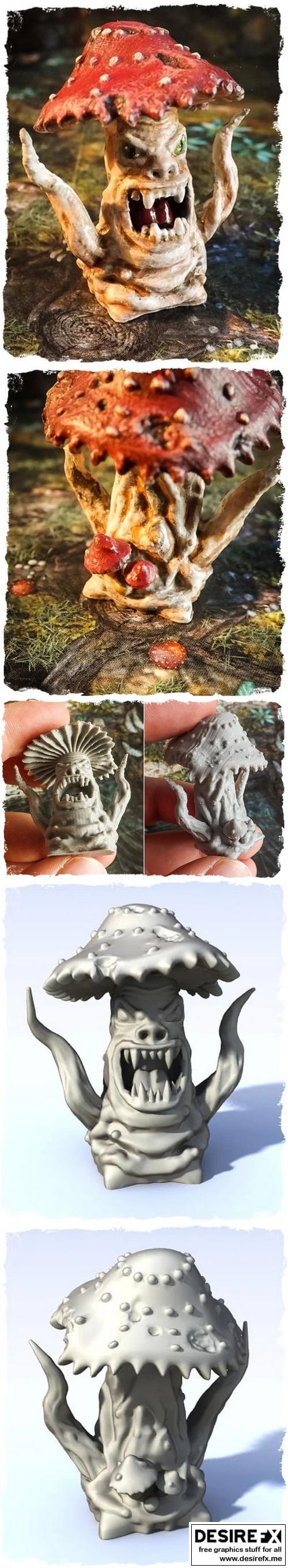 黑卷游戏-愤怒蘑菇-3D打印模型|Black Scrolls Games – Angry Mushroom – 3D Print Model STL