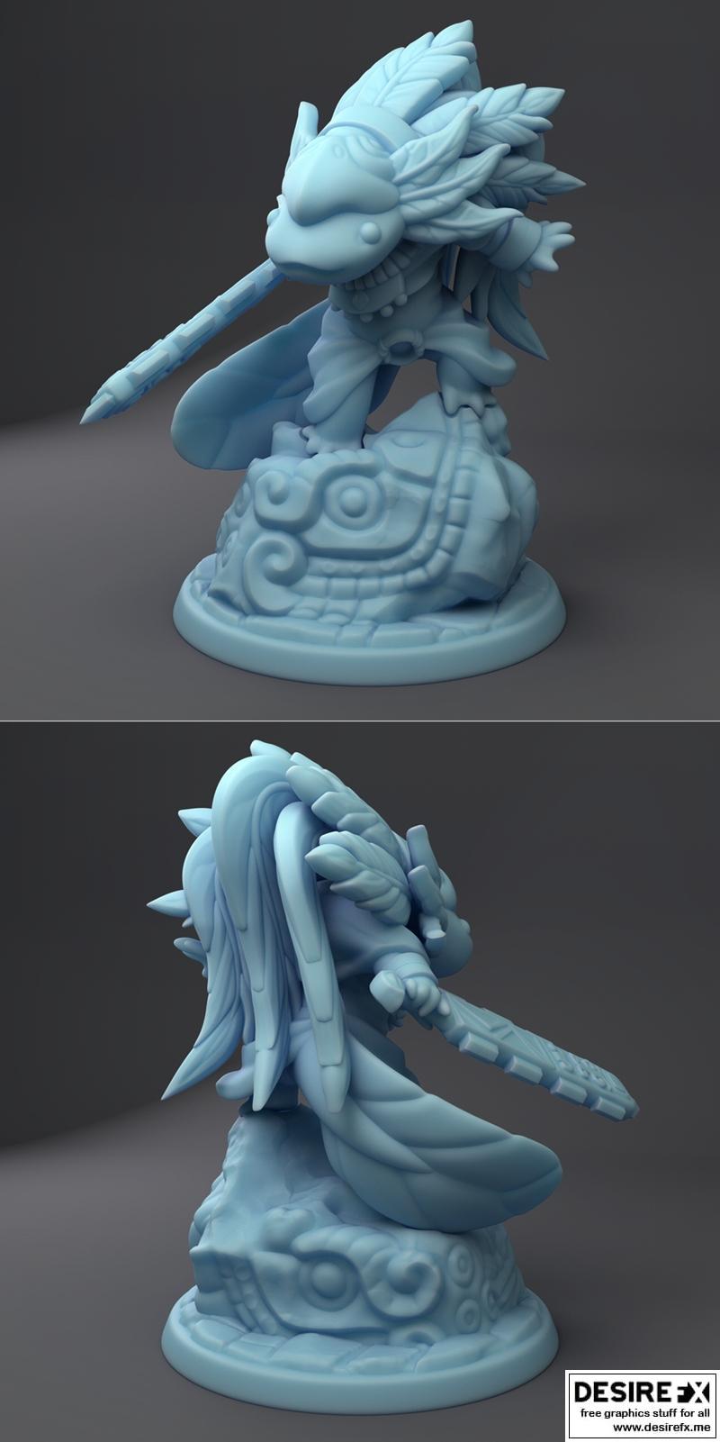 阿兹特克蝾螈 3D打印模型|Aztec Axolotl – 3D Print Model STL