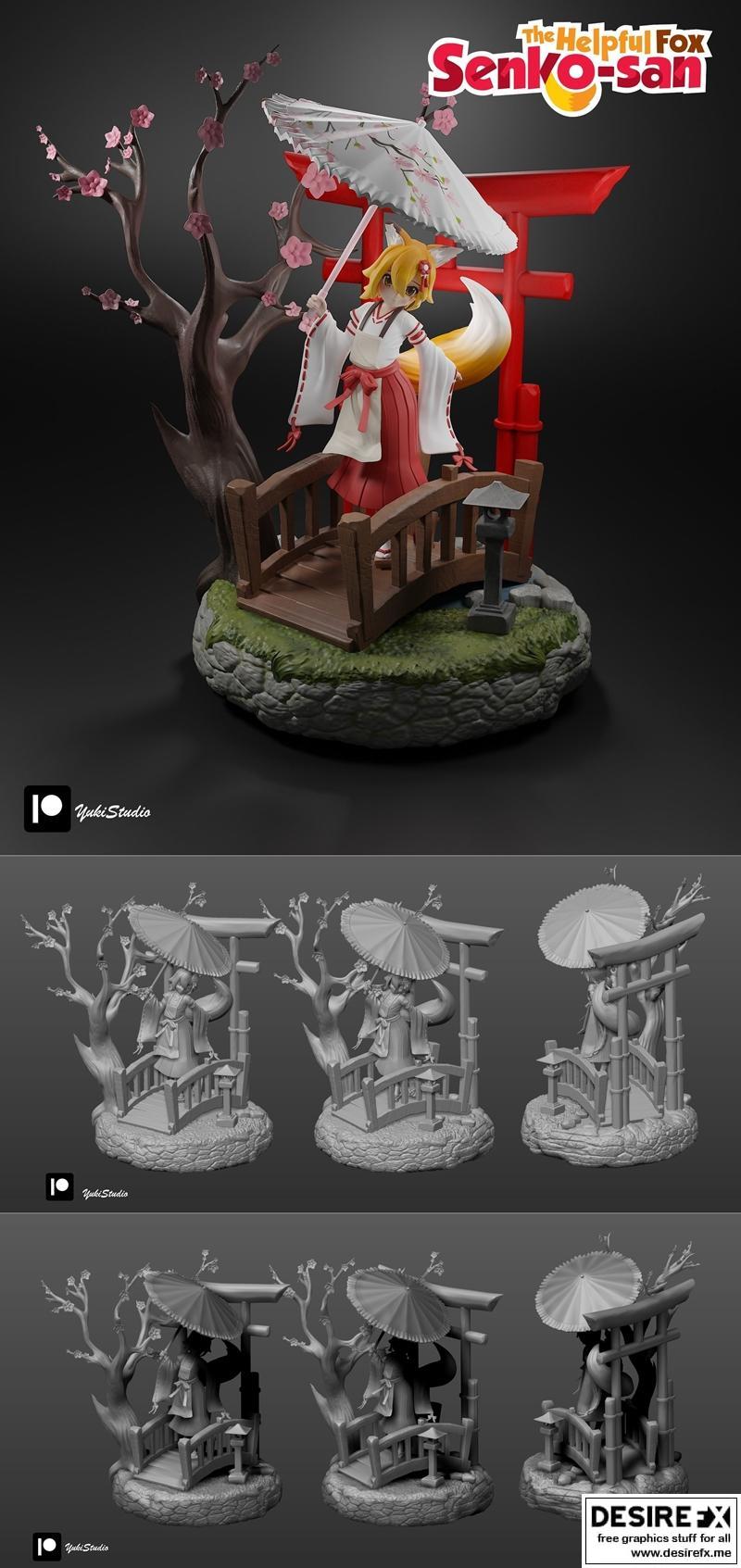 友善的狐狸森可-san 3D打印模型|The Helpful Fox Senko San – 3D Print Model STL