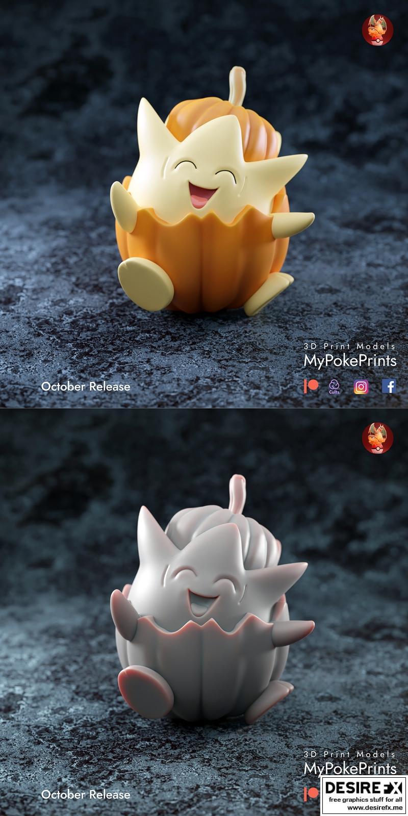MyPokePrints - 3D打印模型：宝可梦togepi（南瓜造型）|MyPokePrints – Togepi (Pumpkin) – 3D Print Model STL