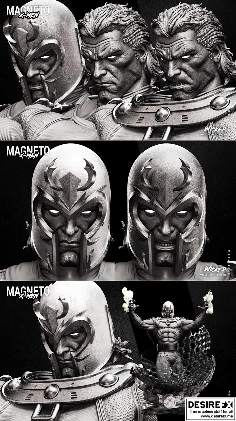 邪恶力量——磁力大师雕像及立体模型（3D打印）|Wicked – Magneto – Statue and Bust – 3D Print Model STL