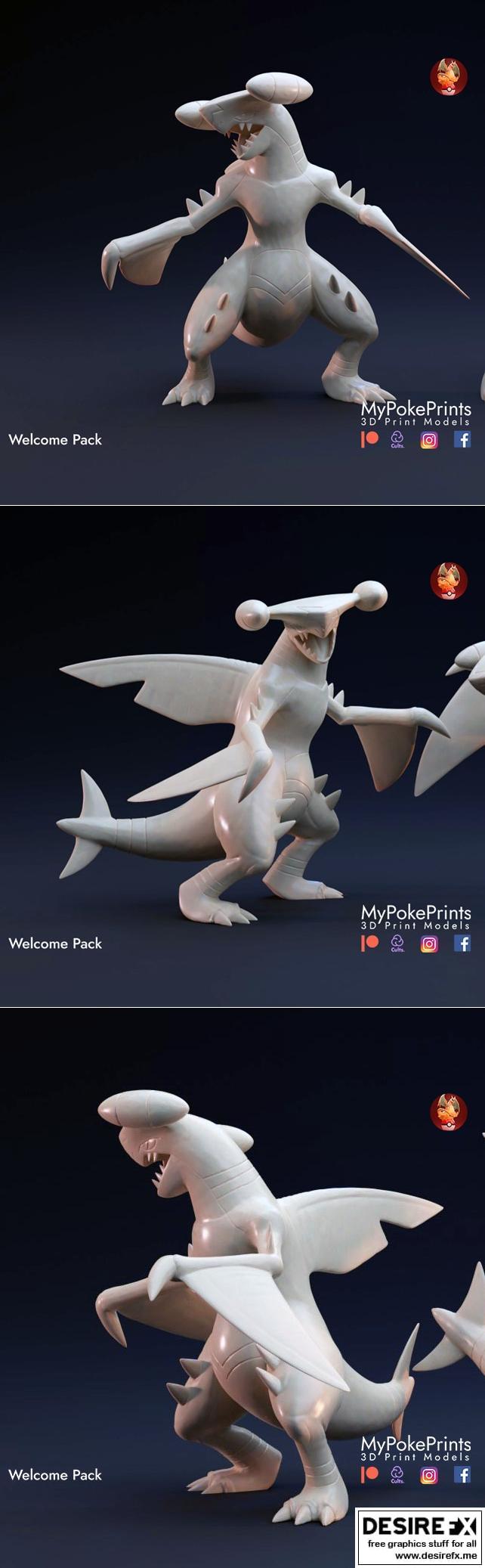 MyPokePrints - 3D打印Garchomp模型|MyPokePrints – Garchomp – 3D Print Model STL