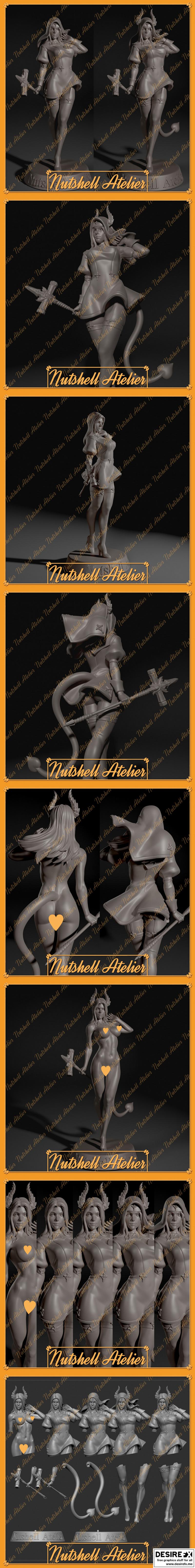 Succubus小尼姑3D打印模型|Nutshell Atelier Succubus Nun Priest – 3D Print Model STL