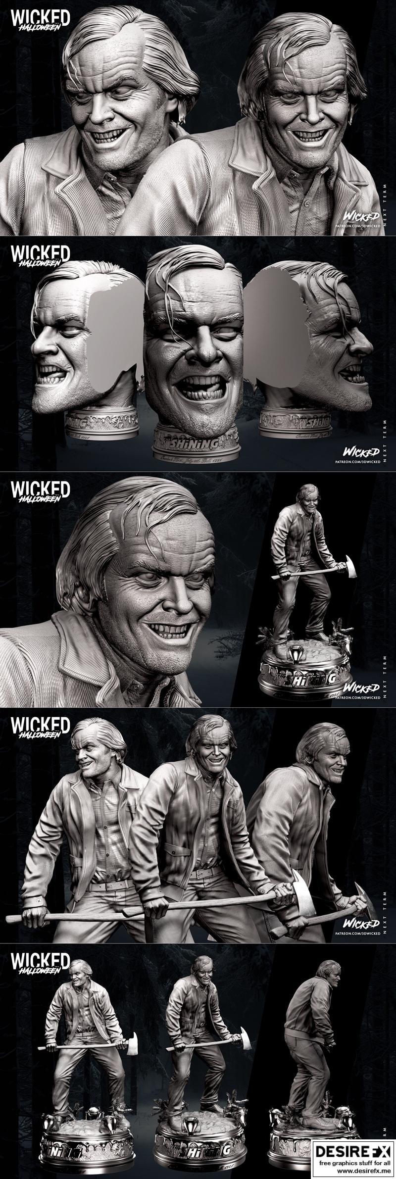 Wicked杰克·托伦斯雕像及人物模型3D打印文件|Wicked – Jack Torrence – Statue and Bust and Extras – 3D Print Model STL