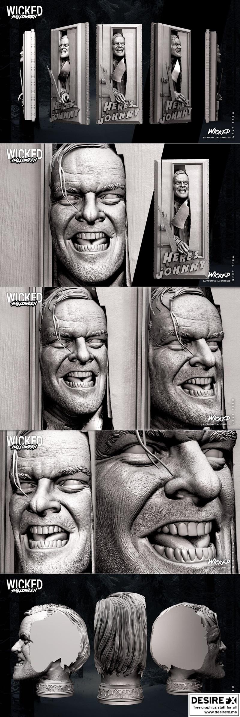 Wicked杰克·托伦斯雕像及人物模型3D打印文件|Wicked – Jack Torrence – Statue and Bust and Extras – 3D Print Model STL