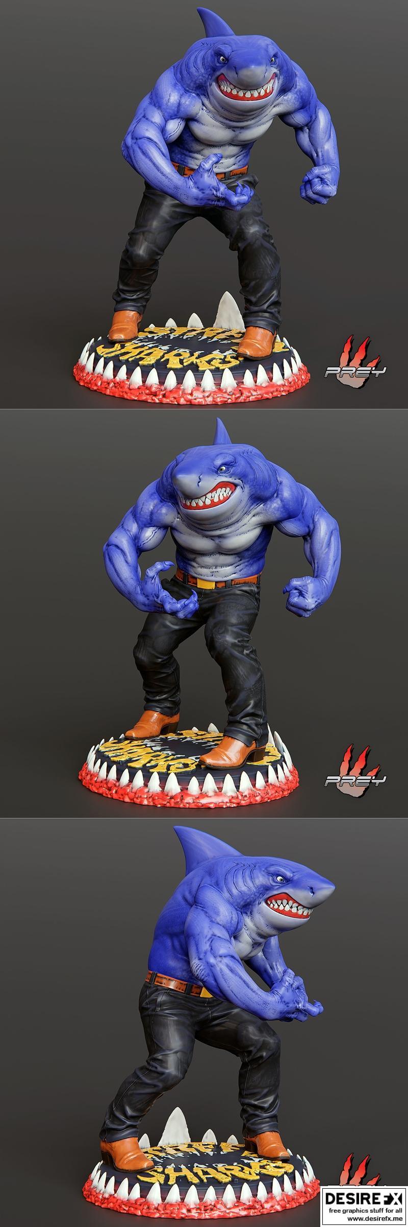 Ripster街机鲨鱼 3D打印模型|Ripster Street Sharks – 3D Print Model STL
