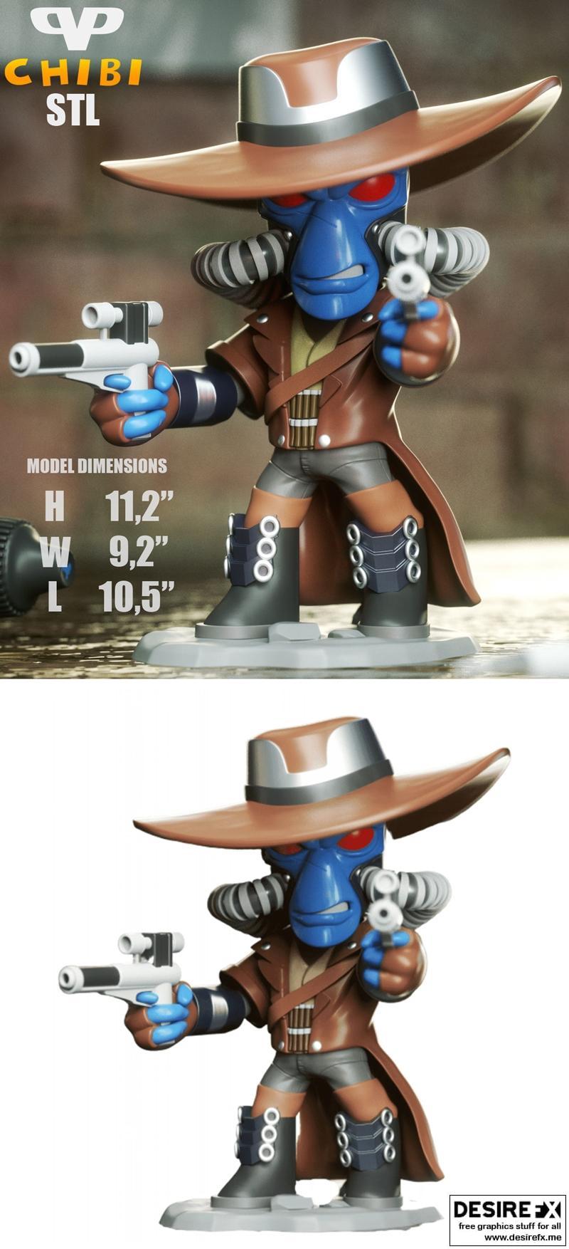 Cad Bane 3D打印模型|Cad Bane Chibi – 3D Print Model STL