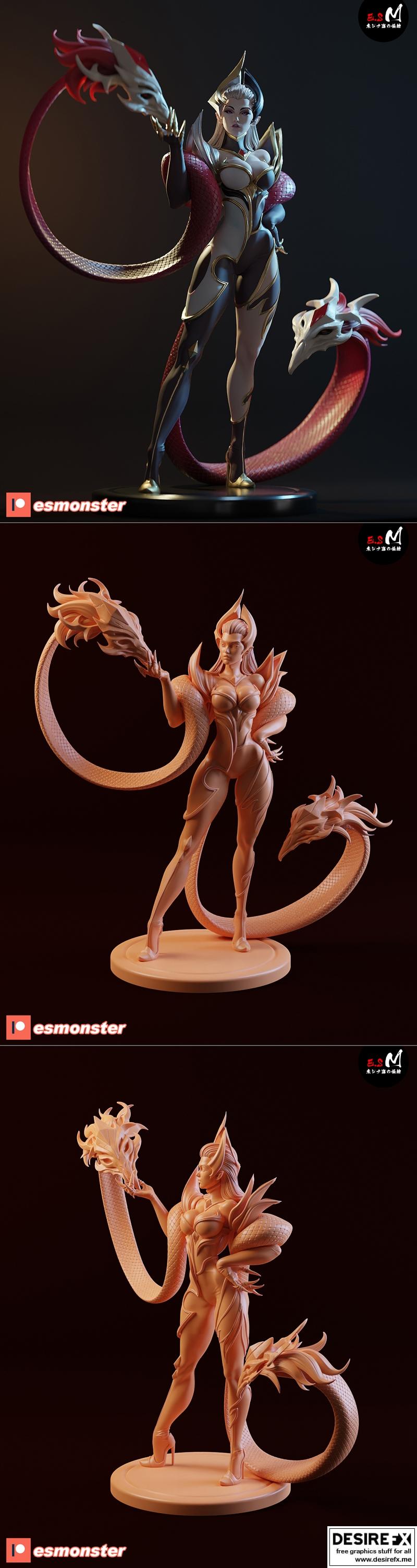 Coven Evelynn 3D打印模型|Coven Evelynn – E.S Monster – 3D Print Model STL