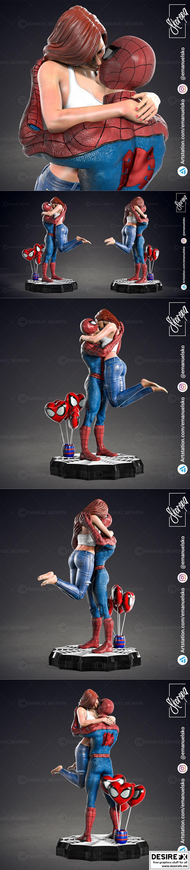 蜘蛛侠与玛丽·珍 3D打印模型|Spiderman and Mary Jane – 3D Print Model STL