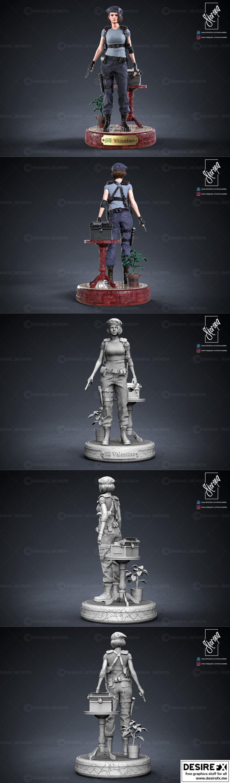 生化危机Jill Valentine 3D打印模型|Jill Valentine RE1 STARS – 3D Print Model STL