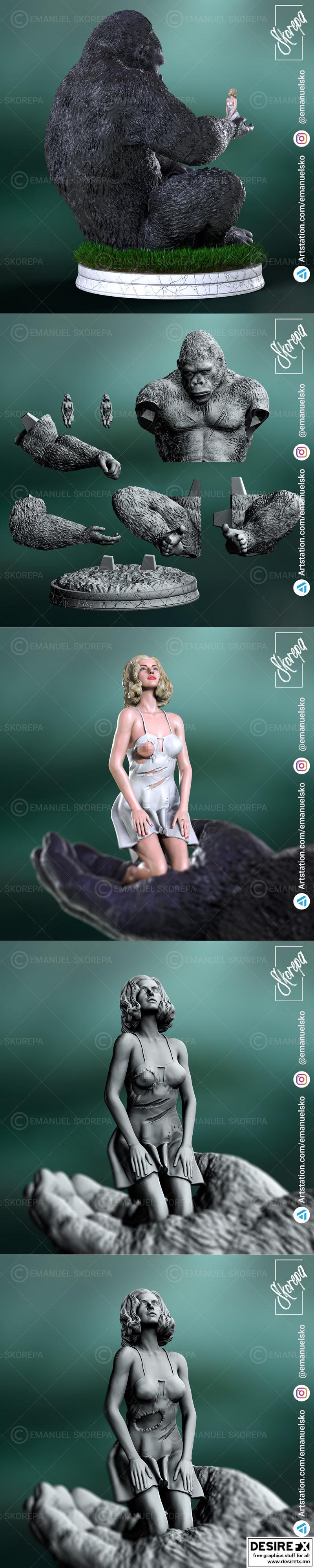 金刚 - 3D打印模型|King Kong – 3D Print Model STL