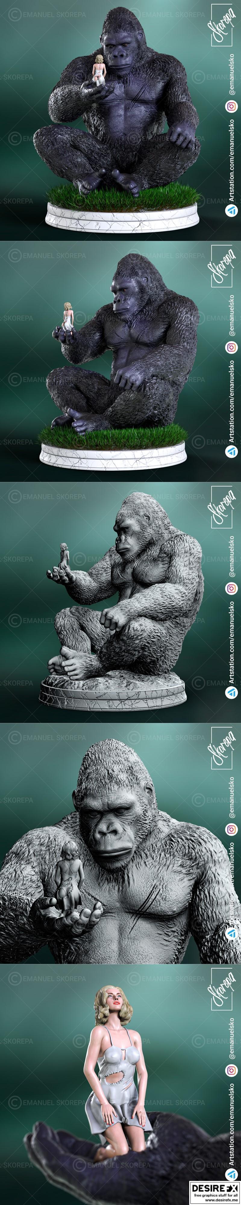 金刚 - 3D打印模型|King Kong – 3D Print Model STL