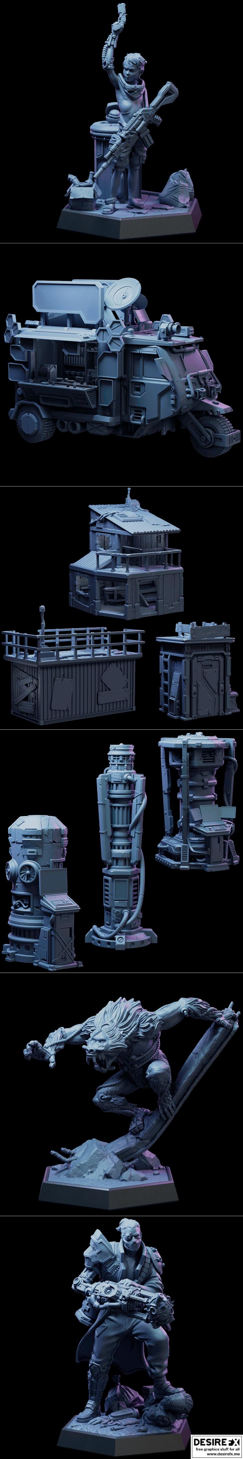 洛特工作室科幻作品《地下城流亡者》3D打印模型|Loot Studio Sci-Fi – Undercity Exiles November 2022 – 3D Print Model STL