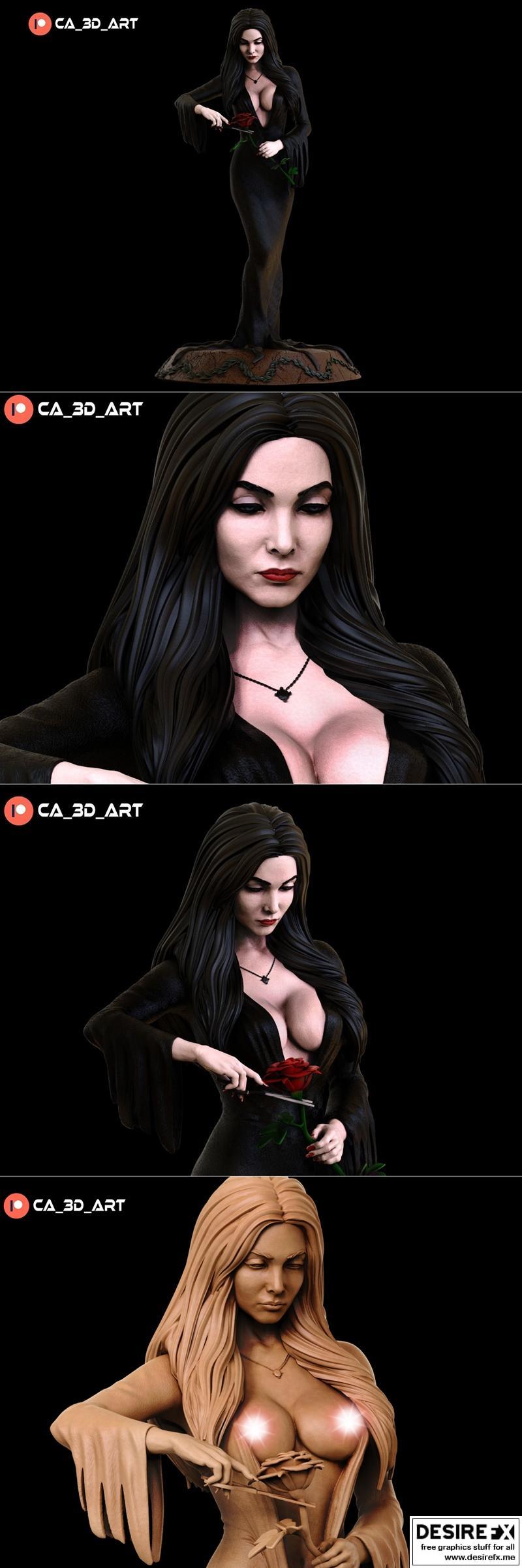 加姆斯3D打印模型：莫蒂西娅·阿德姆斯|Ca 3d art – Morticia Addams – 3D Print Model STL