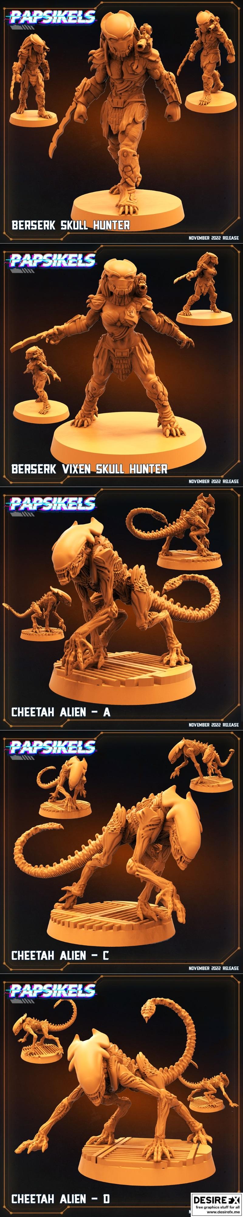 Papsikels 11月科幻主题3D打印迷你模型发布|Papsikels Miniatures November 2022 Sci-Fi Releases – 3D Print Model STL