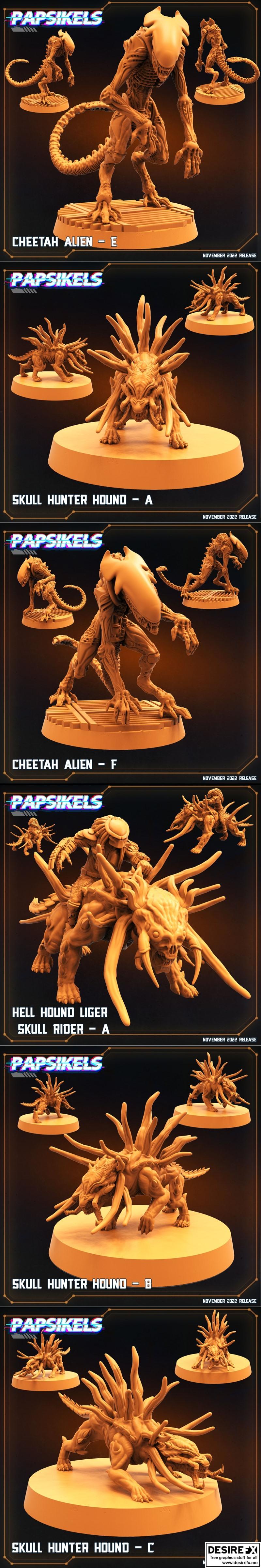 Papsikels 11月科幻主题3D打印迷你模型发布|Papsikels Miniatures November 2022 Sci-Fi Releases – 3D Print Model STL
