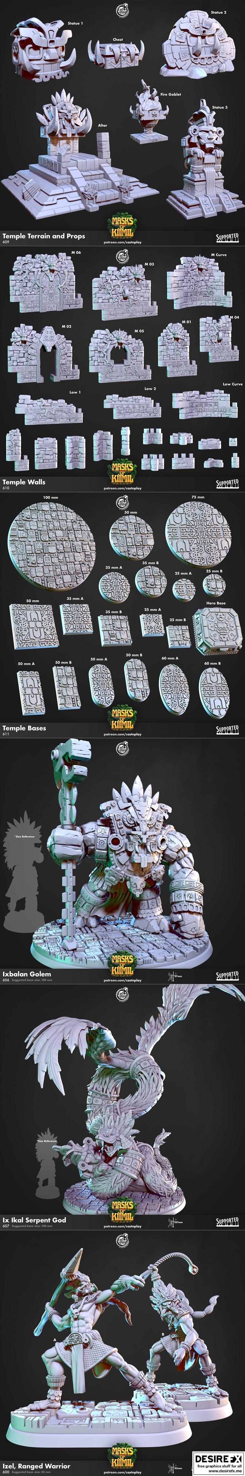 Cast n Play - 《基米尔》11月2022款 3D打印模型|Cast n Play – Masks of Kiimil November 2022 – 3D Print Model STL