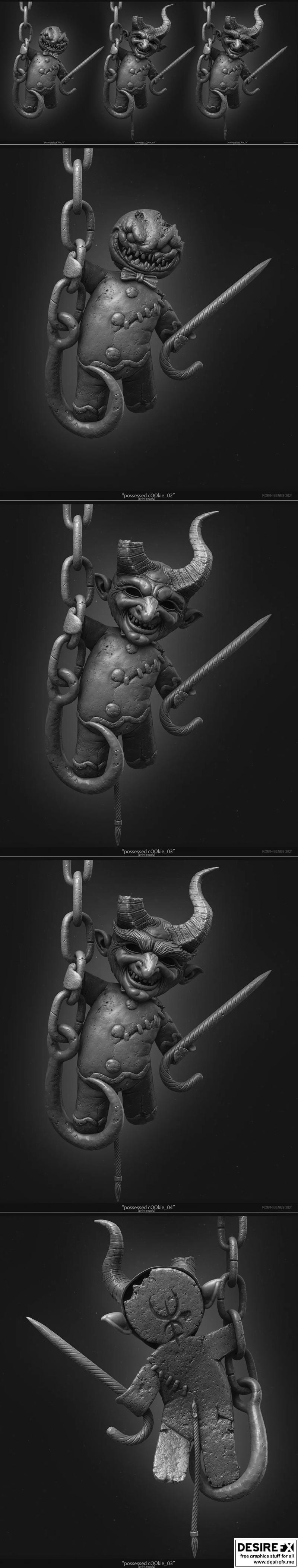 Possesed Cookie v2 3D打印模型|Possesed Cookie v2 – 3D Print Model STL