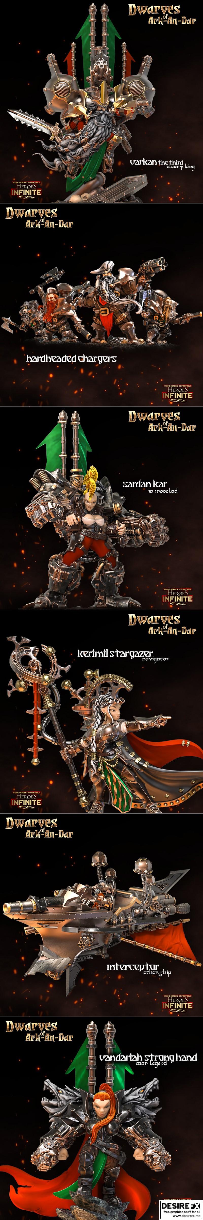 英雄无限——阿克-安-达矮人族 3D打印模型|Heroes Infinite – Dwarves of Ark-An-Dar November 2022 – 3D Print Model STL