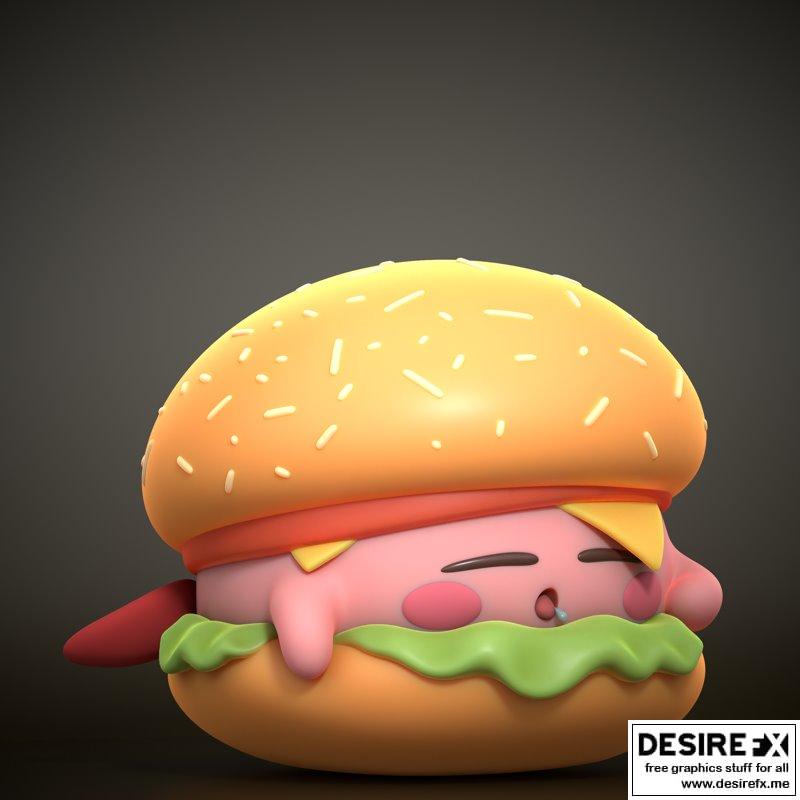 Kirby汉堡 3D打印模型|Kirby burger – 3D Print Model STL