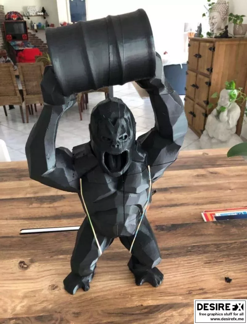 野生猩猩——3D打印模型|Wild Kong Gorilla – 3D Print Model STL