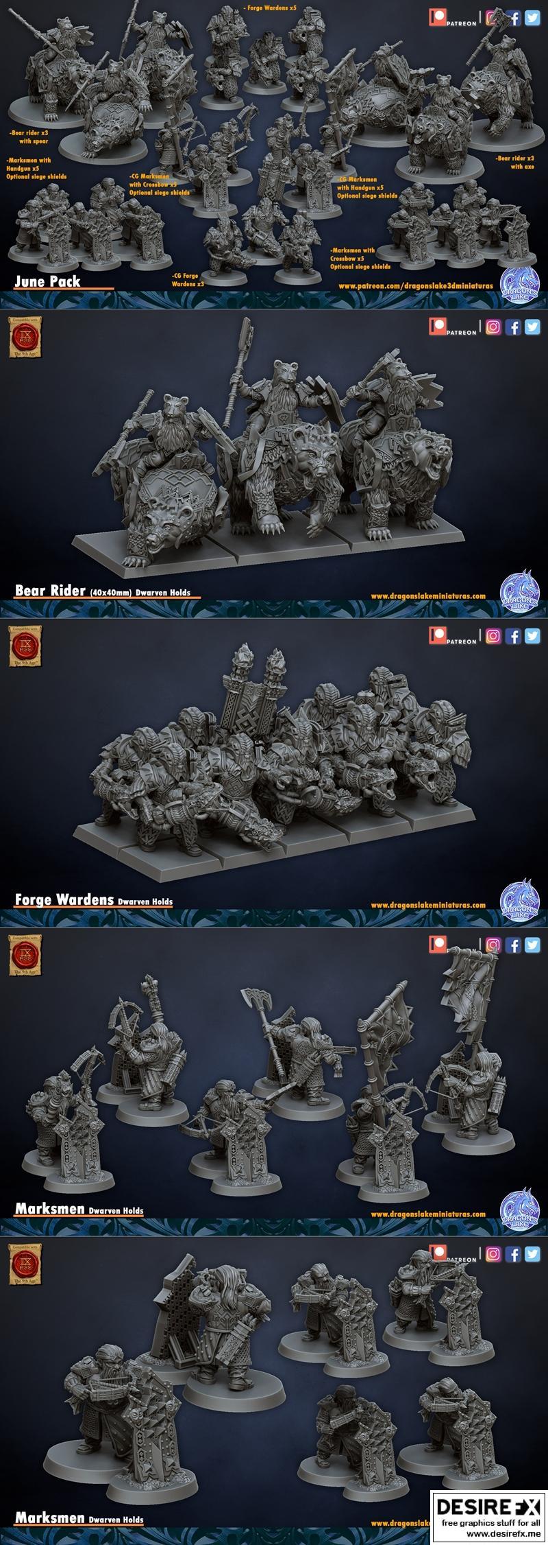 龙湖迷你模型 2022年6月 3D打印模型 STL|Dragons Lake Miniaturas June 2022 – 3D Print Model STL