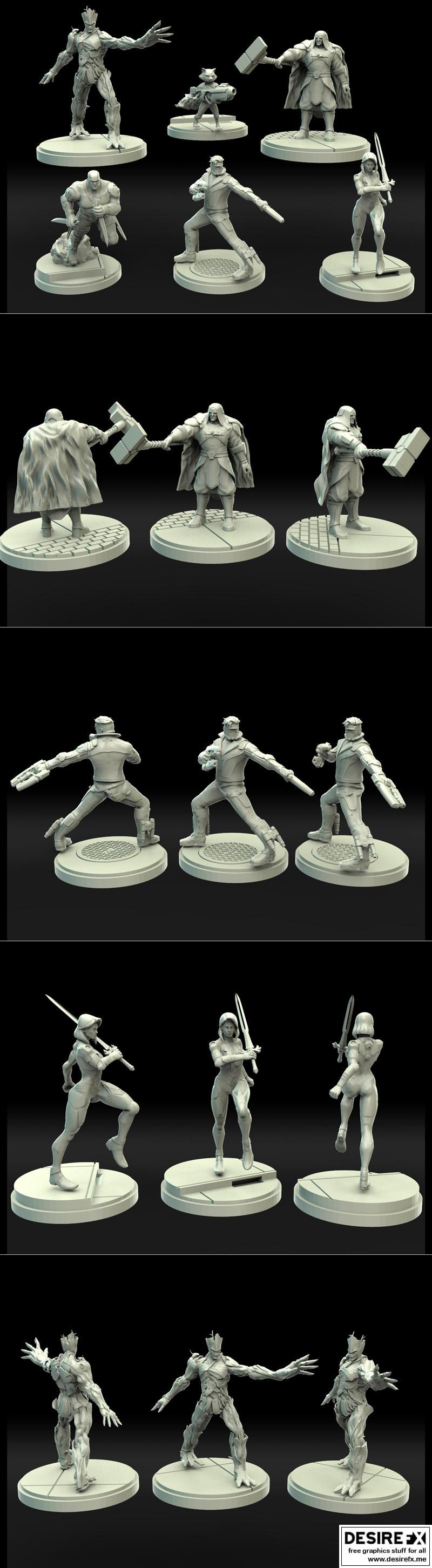 Legion迷你模型包02 - 3D打印动漫角色模型|Legion Miniatures Pack 02 – 3D Print Model STL