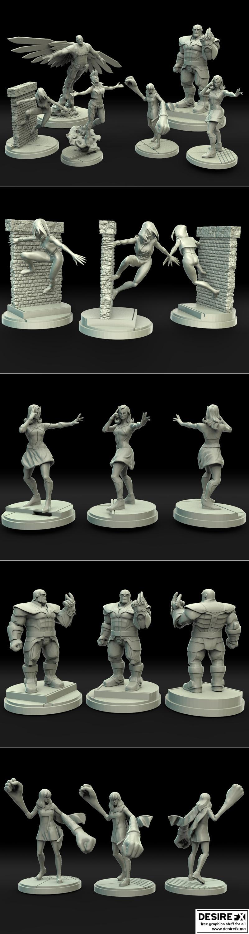 Legion迷你模型包01 - 3D打印动漫角色模型|Legion Miniatures Pack 01 – 3D Print Model STL