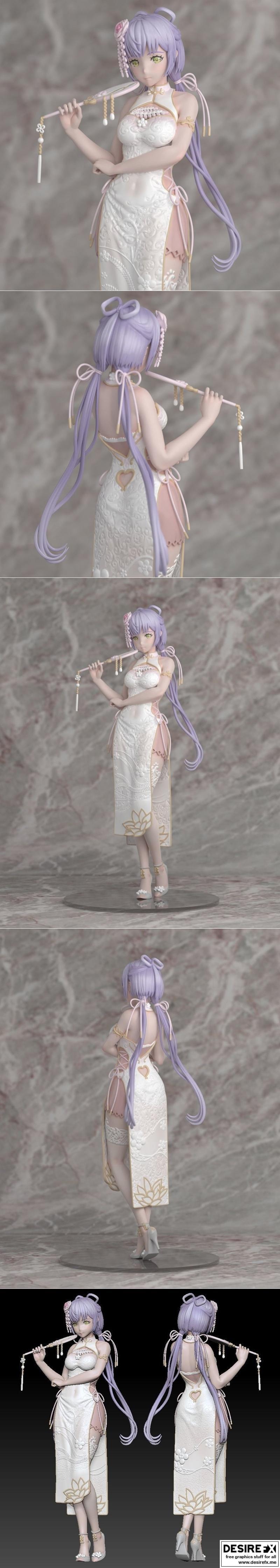 洛天依 - 3D打印模型 STL|Luo Tianyi – Vocaloid – 3D Print Model STL