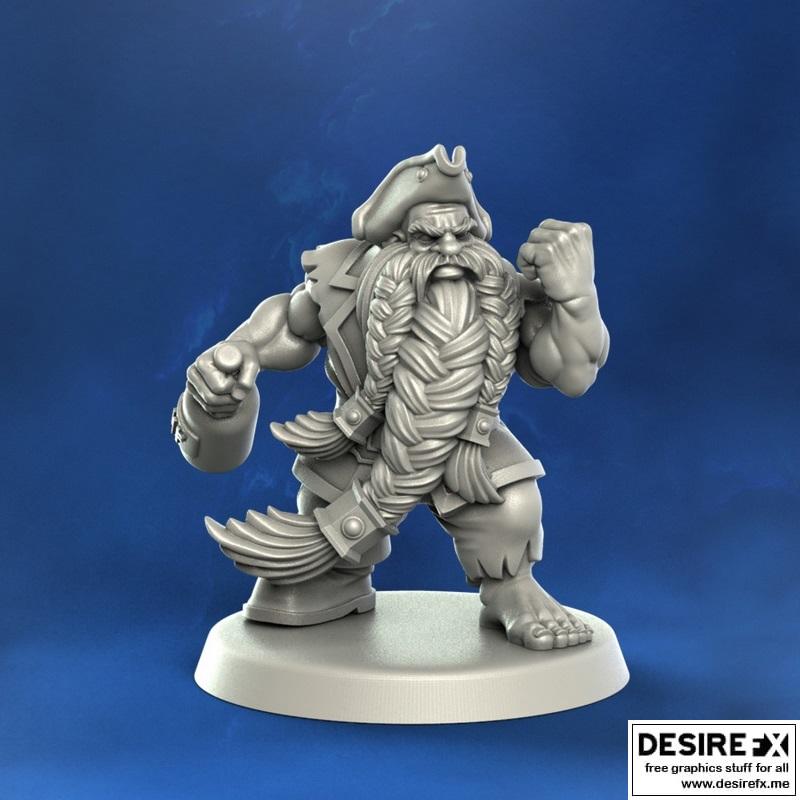 Punga迷你模型-矮人阻拦者6-3D打印模型|Punga Miniatures – Dwarf Blocker 6 – 3D Print Model STL