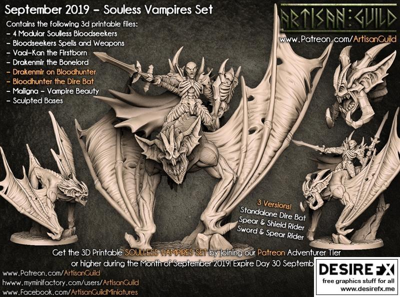 血猎者恶魔蝙蝠 3D打印模型|Drakenmir on Bloodhunter Dire Bat – 3D Print Model STL