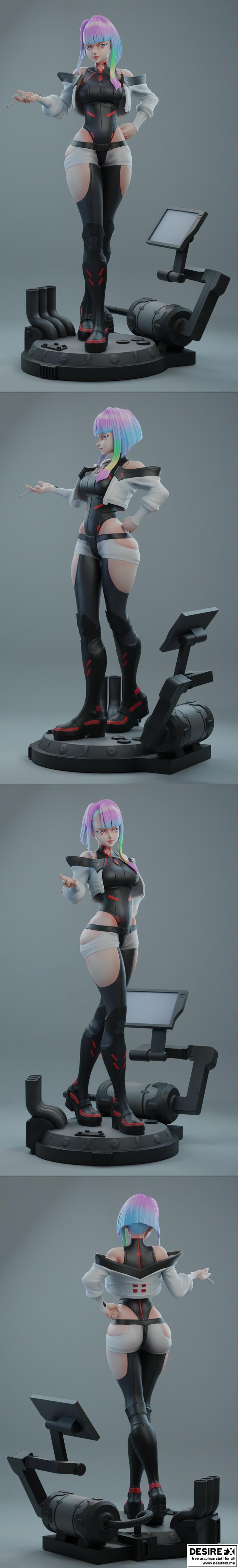 赛博朋克边缘竞速 Lucy 3D打印模型|Cyberpunk Edgerunner Lucy – 3D Print Model STL